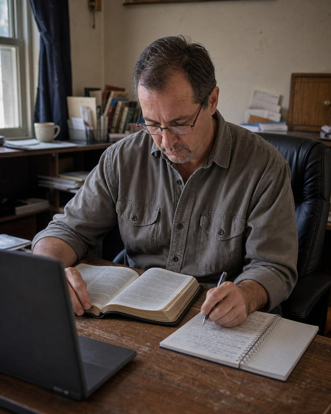 A ministry leader studying the Bible through Life Seminary